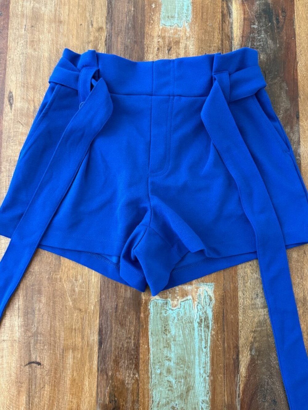 Sincerely Jules Paper Bag Blue Shorts Size Small - Picture 4 of 10